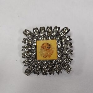 Silver and Yellow Angel Brooch